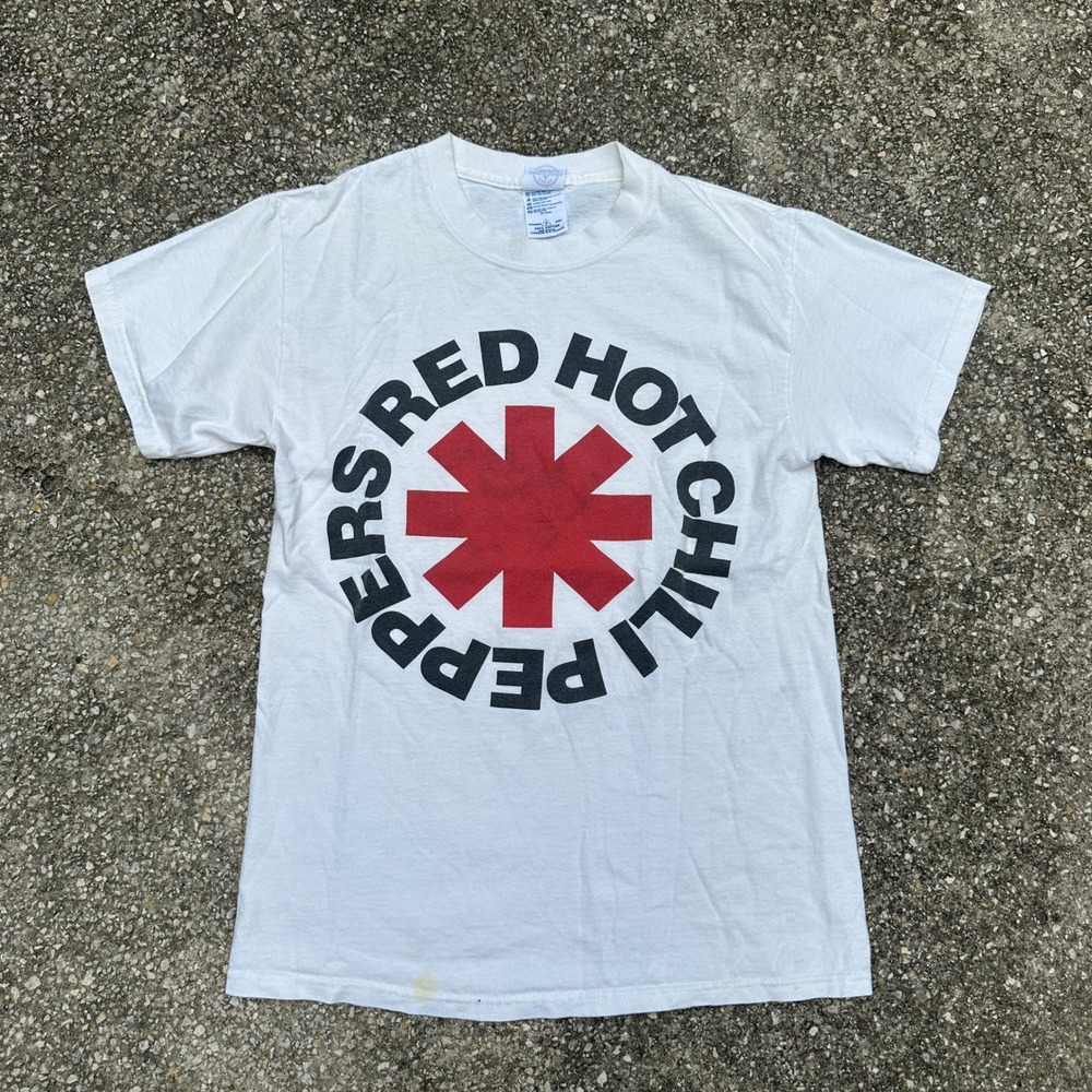 Vintage Red Hot Chili Peppers Asterisk Logo T-Shirt Delta Magnum White Small
